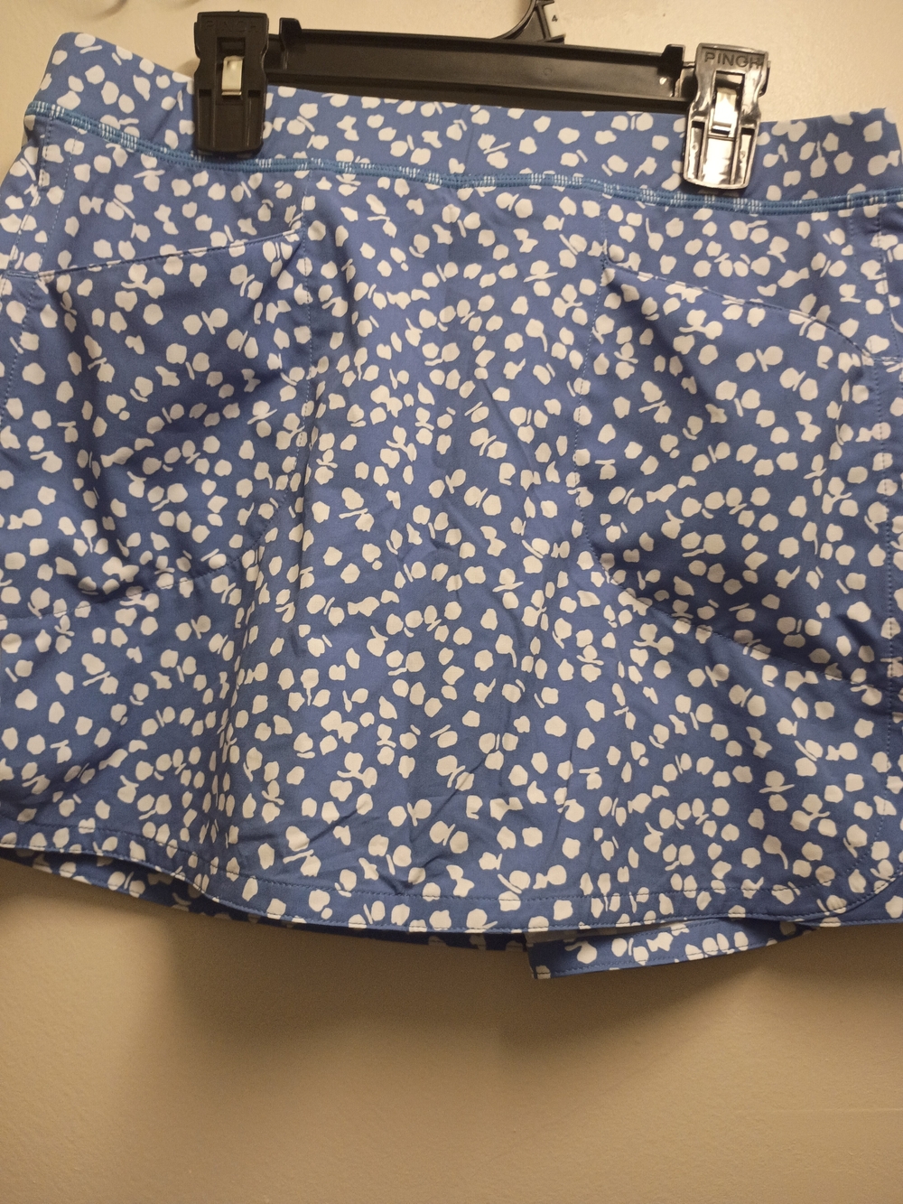 Ralph Lauren Blue Mini Skirt with White Spot Print